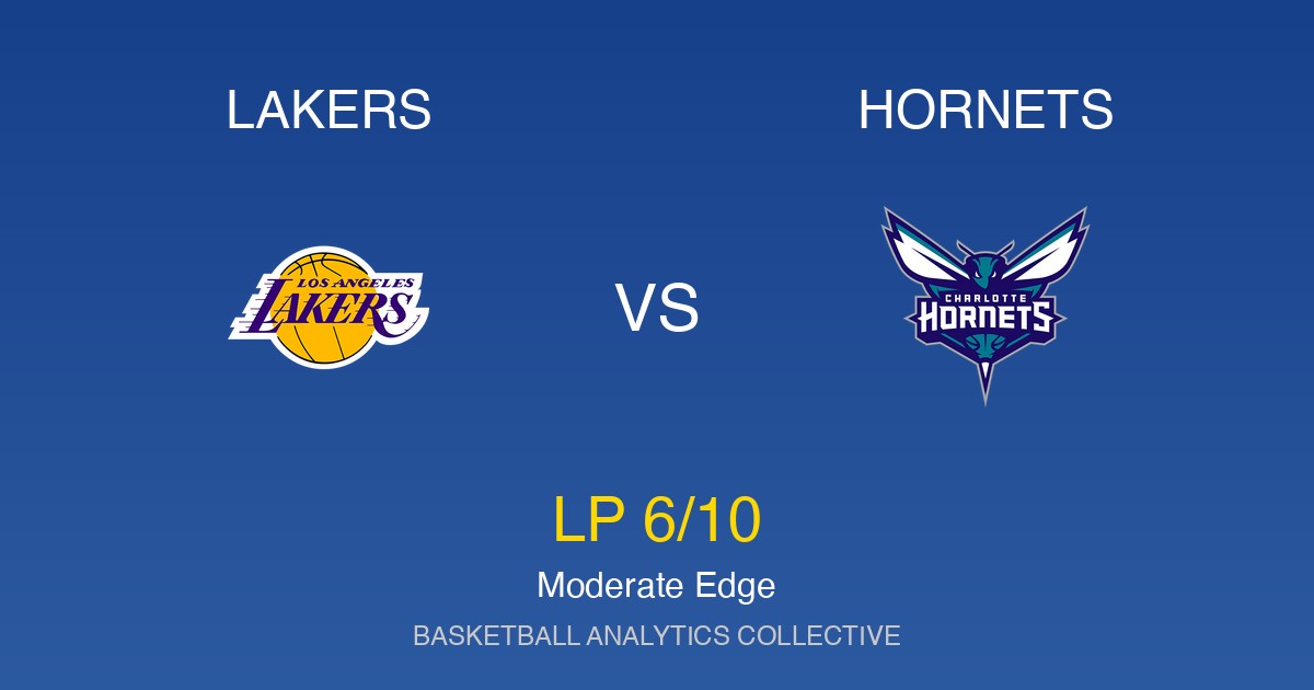 Los Angeles Lakers vs Charlotte Hornets - Lakers vs Hornets Preview: Moderate Edge (LP 6/10)