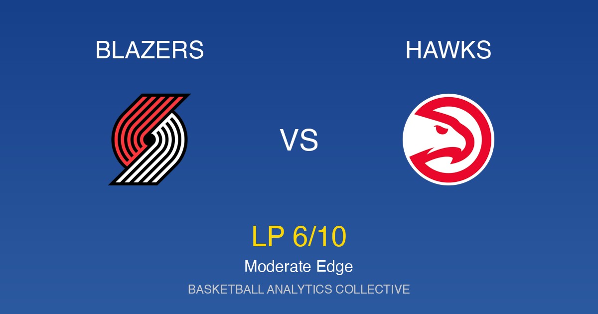 Portland Trail Blazers vs Atlanta Hawks - Blazers vs Hawks Preview: Moderate Edge (LP 6/10)